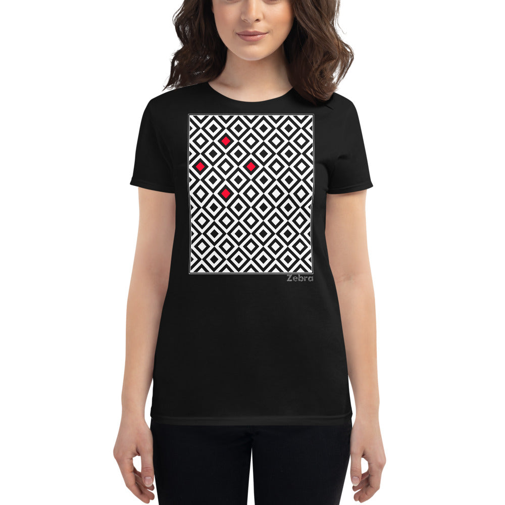 Women's Geometric T-Shirt - The Diamonds – Zebra High Contrast Apparel