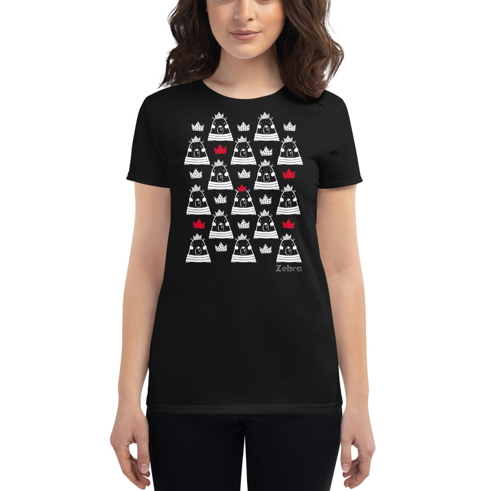 Women's Doodles T-Shirt - The Bears – Zebra High Contrast Apparel